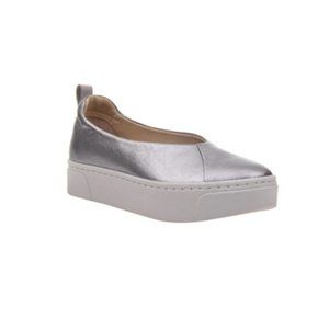 NAKED FEET Regime Platform Flats in Pewter, Size 10